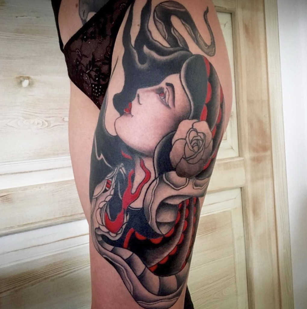 tatuaggio traditional realizzato presso Sonos Tattoo Art, studio di tatuaggi a Tortolì, Ogliastra
