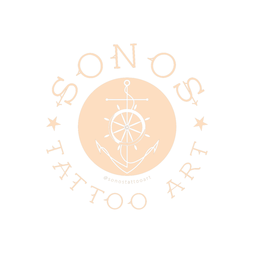 L'immagine rappresenta il logo dello studio di tatuaggi Sonos Tattoo Art con sfondo trasparente - studio di tatuaggi a Tortolì